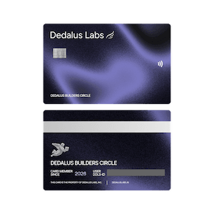 Dedalus Builders Circle credits card