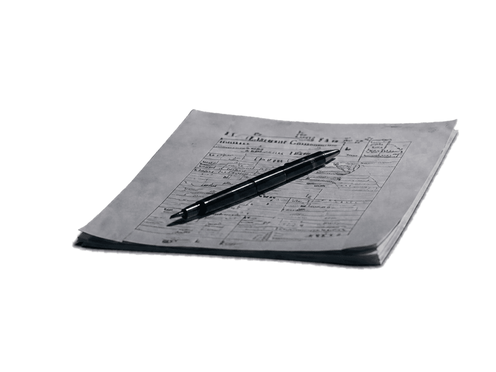 single sheet with pen